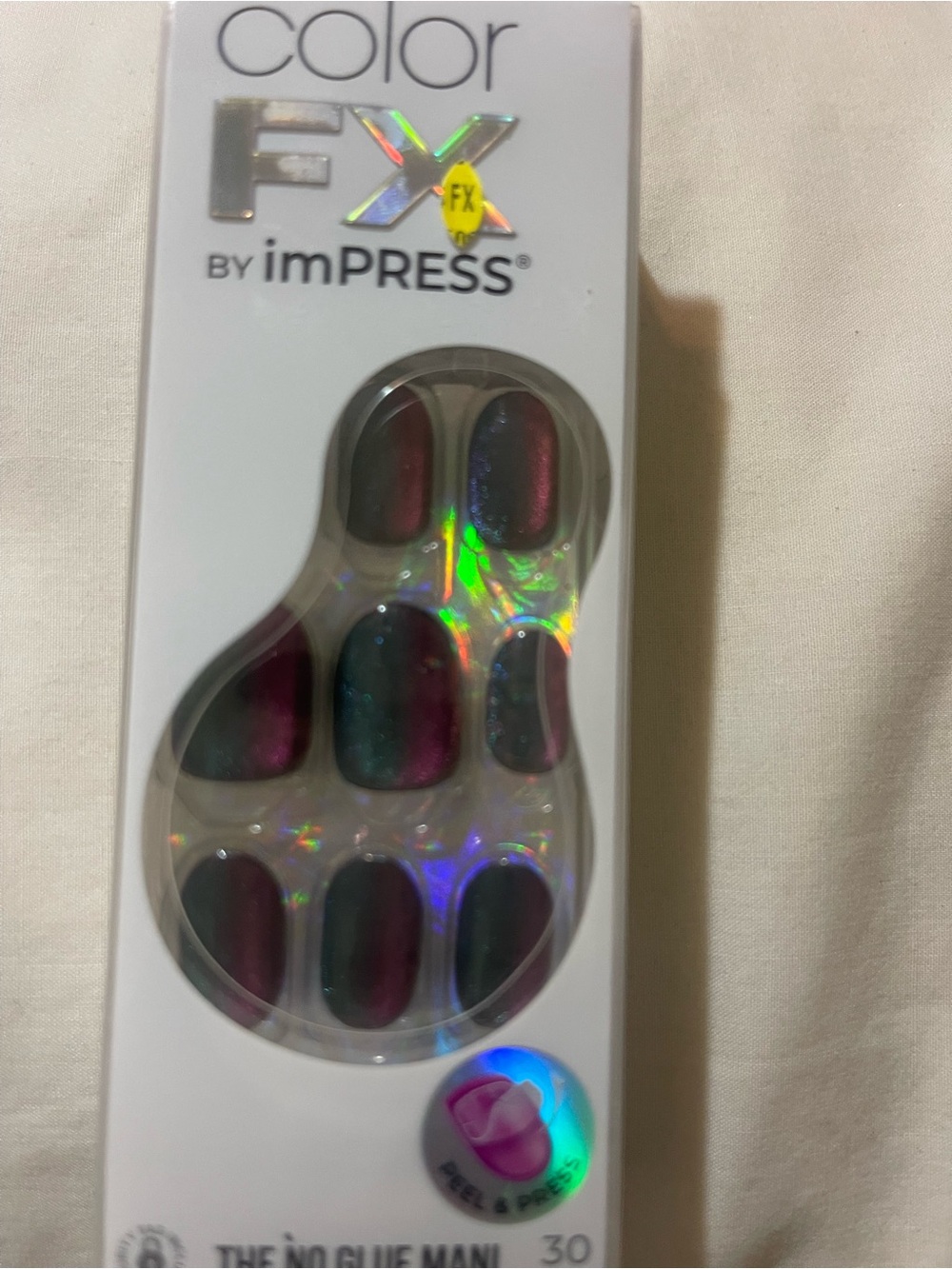 imPRESS Color FX Multichrome Press-On Nails in Purple-Green Shift